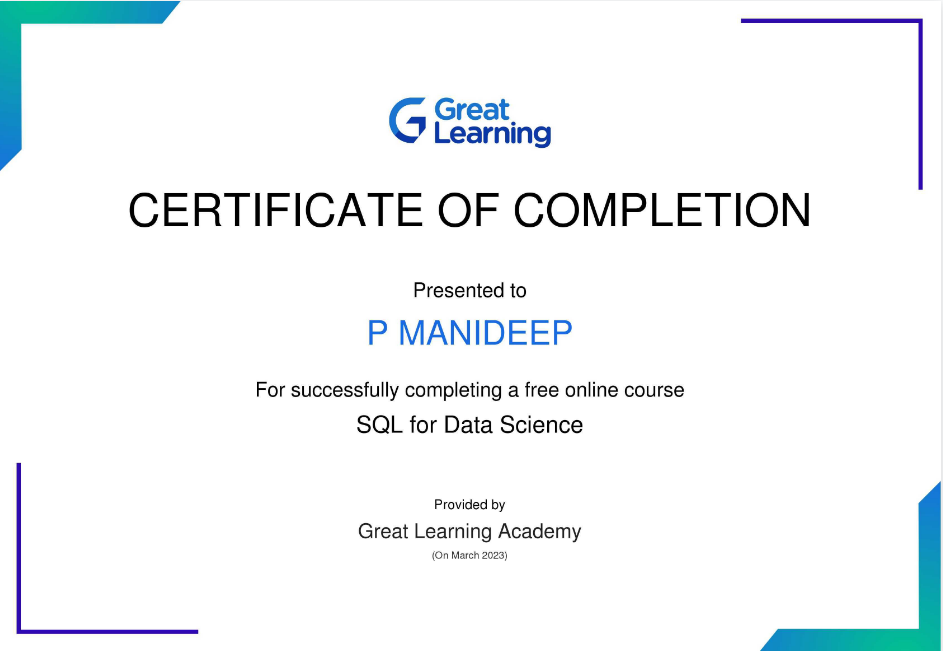 SQL Certificate